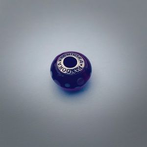 Pandora purple polka dot glass charm